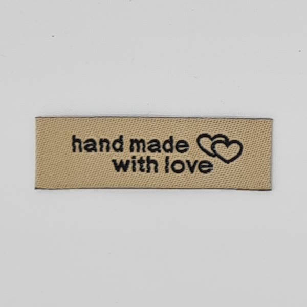 Tygetikett "Hand Made With Love"