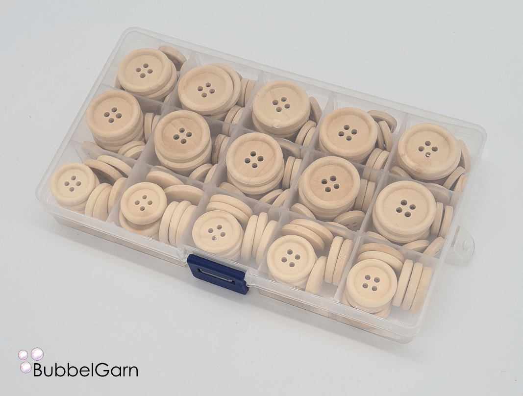 Wooden buttons 4-hole Ash